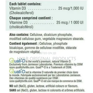 Jamieson Vitamin D3 1000iu Tablets-(2x375), Each Prices