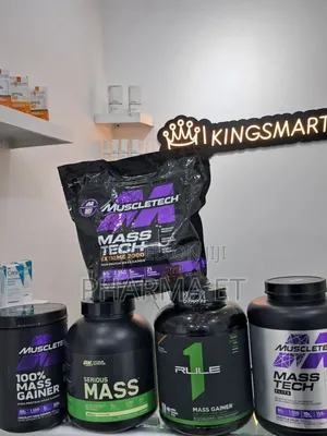 Photo - Rule 1 , Masstech and Optimum Nutrition Mass Gainers