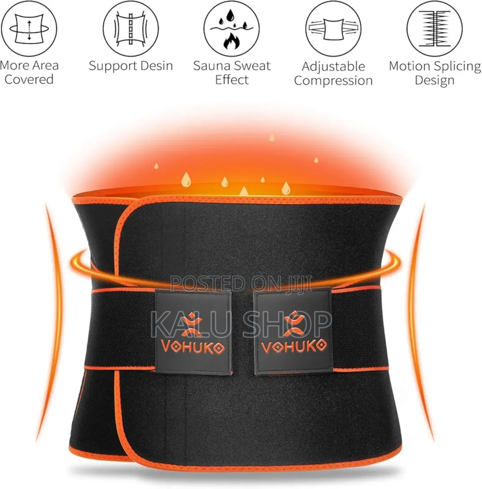 Whight Loss, Sweat AB Belt With Adjustable Pressure Straps