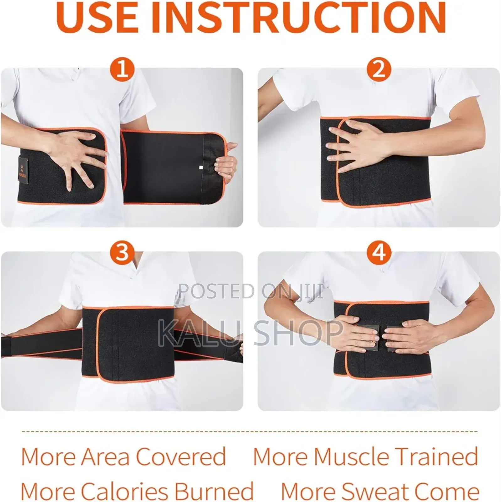 Whight Loss, Sweat AB Belt With Adjustable Pressure Straps