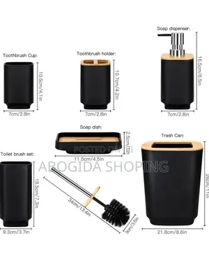 Photo - 6-Piece Elegant Black Bathroom Accessory Set
