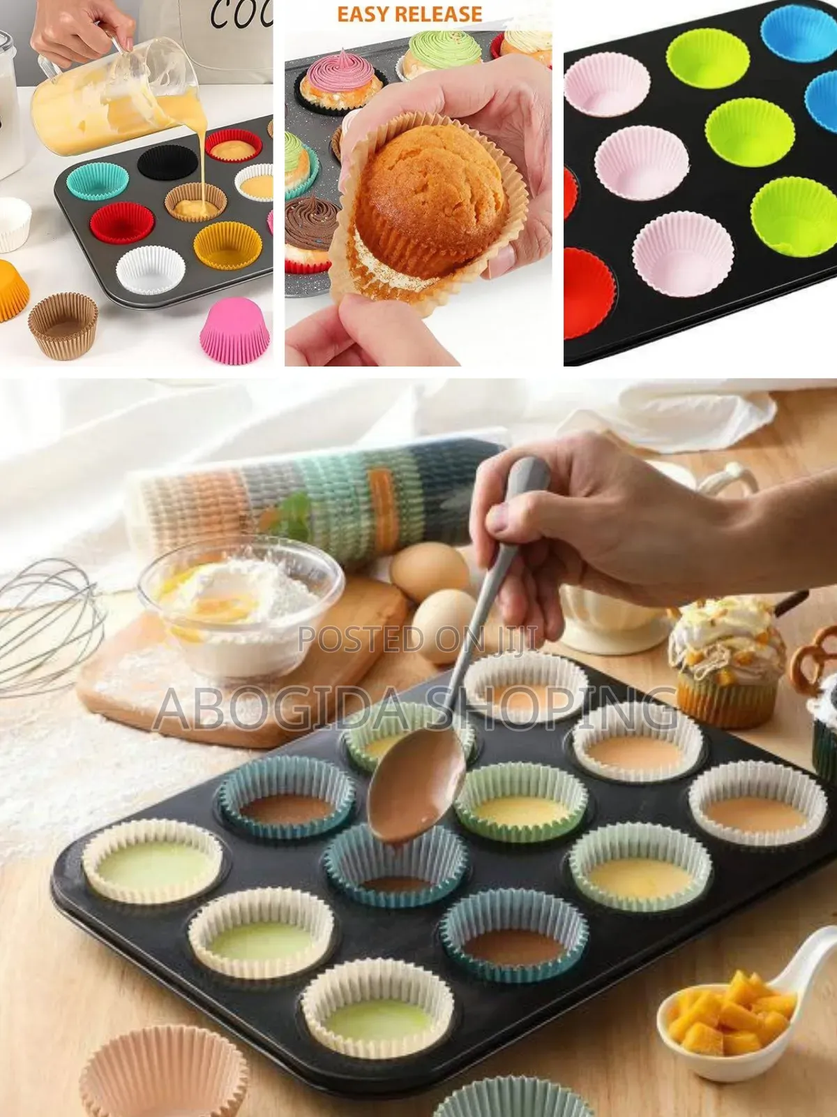 Premium 12-Cup Muffin Tray and Silicone Liners Set