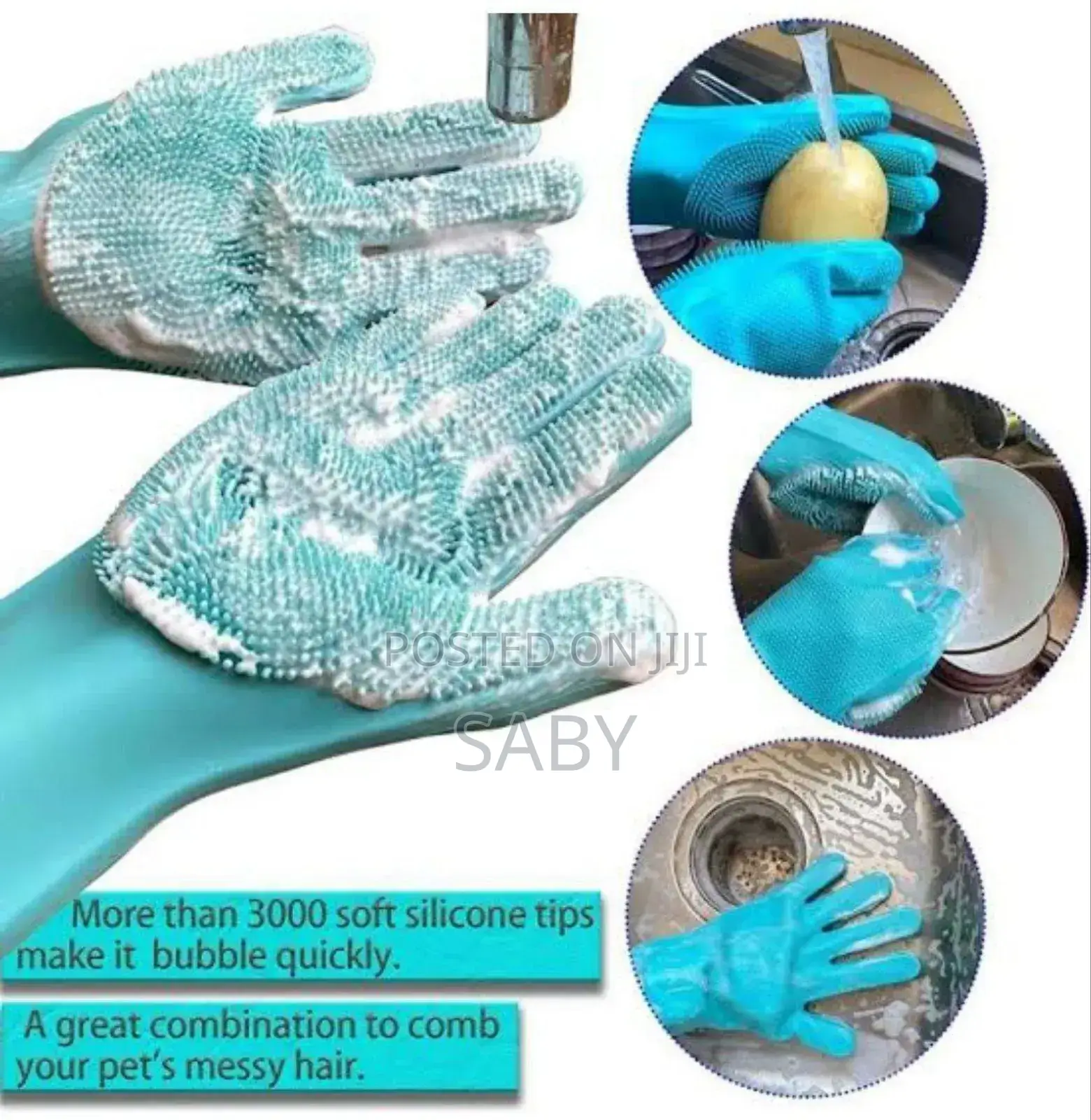 2pcs Silicone Dish Washing Glove