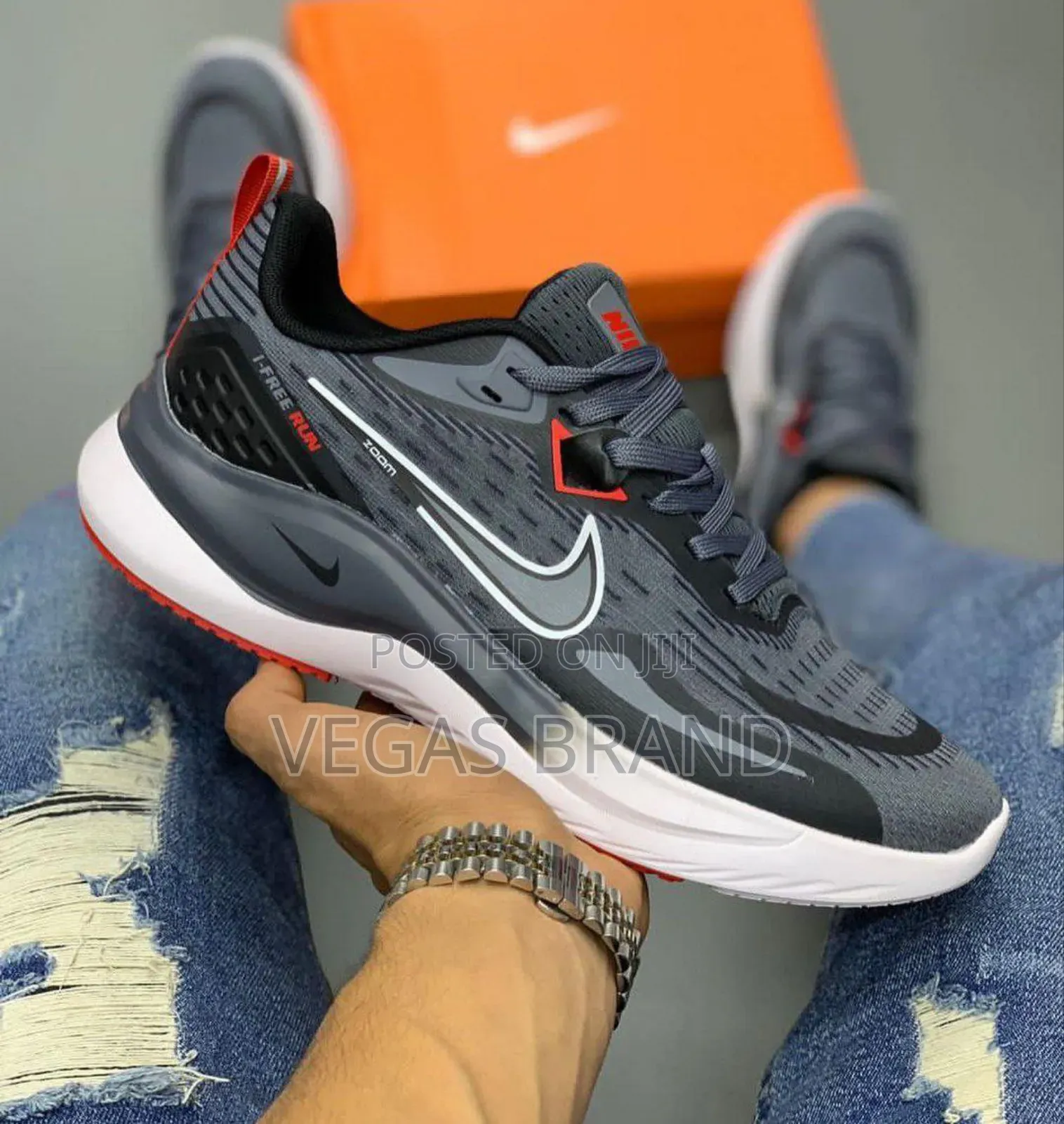 Nike Zoom Free Run Grey Red Master Quality Shoes