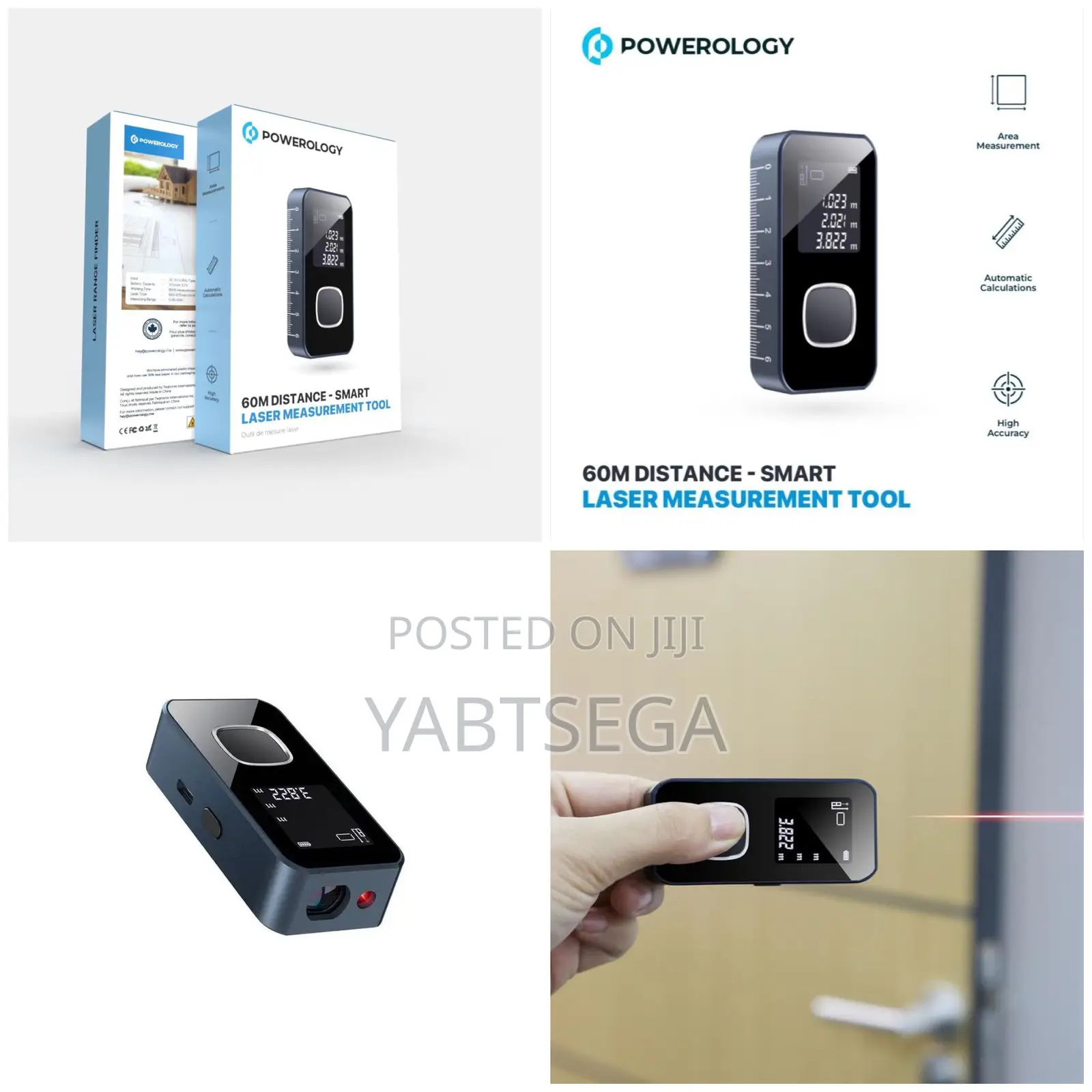  Powerology 60M Distance Smart Laser Measurement Tool