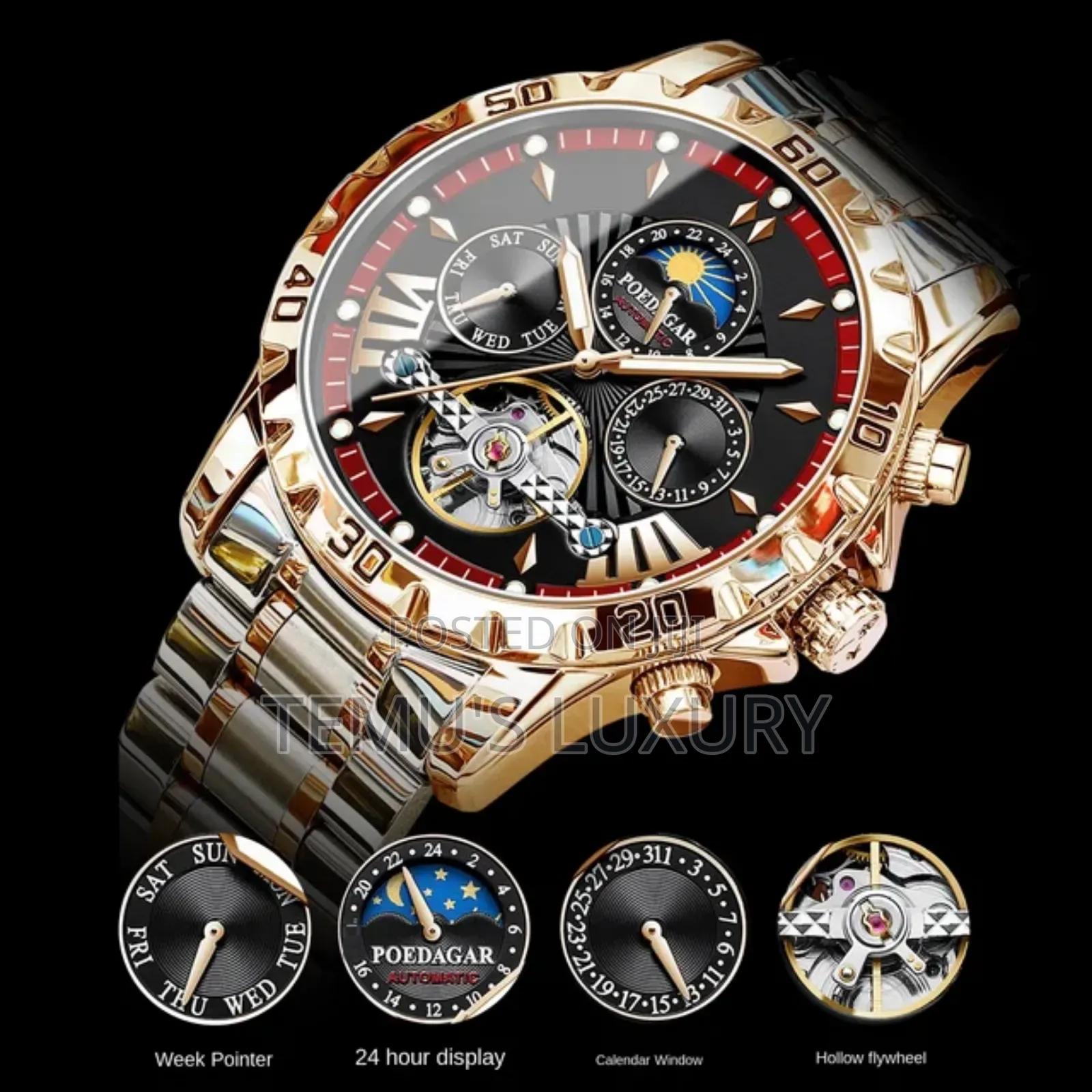 POEDAGAR 1410 Casual Mechanical Automatic Movement Men Watch
