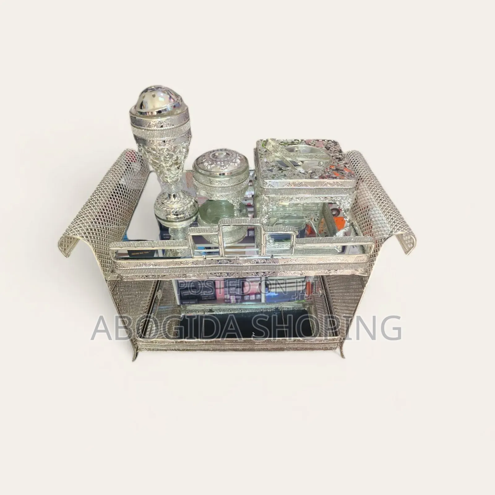 Large Coffee Tray With Incense Burner and Sugar Holder