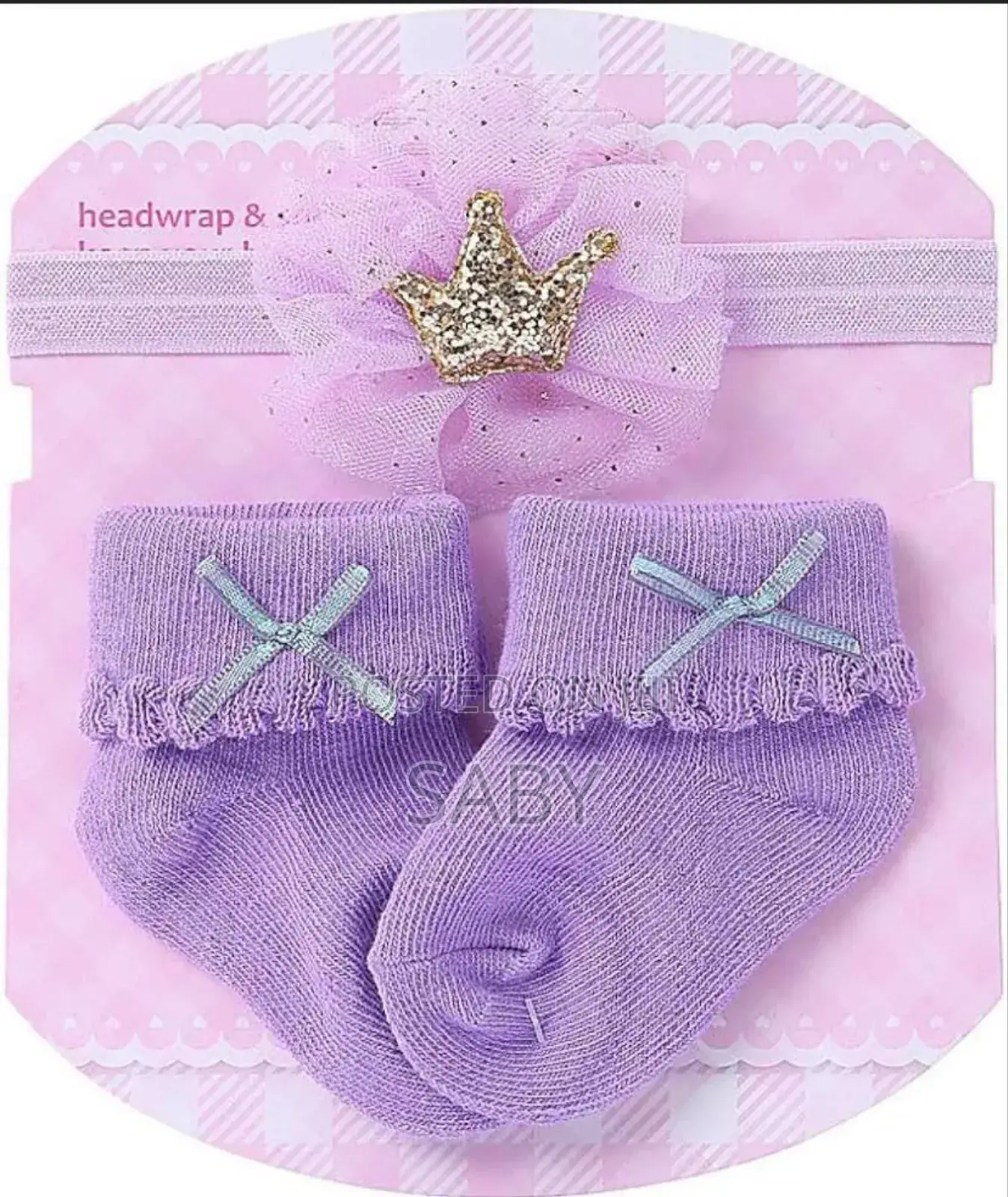 3pcs Toddler Babygirl Headwrap and Socks