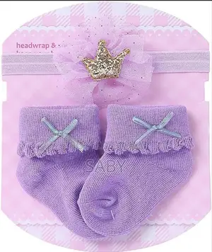 3pcs Toddler Babygirl Headwrap and Socks