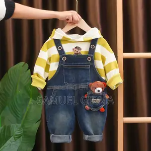 Photo - Stripped Hoodie With Jeans Overall