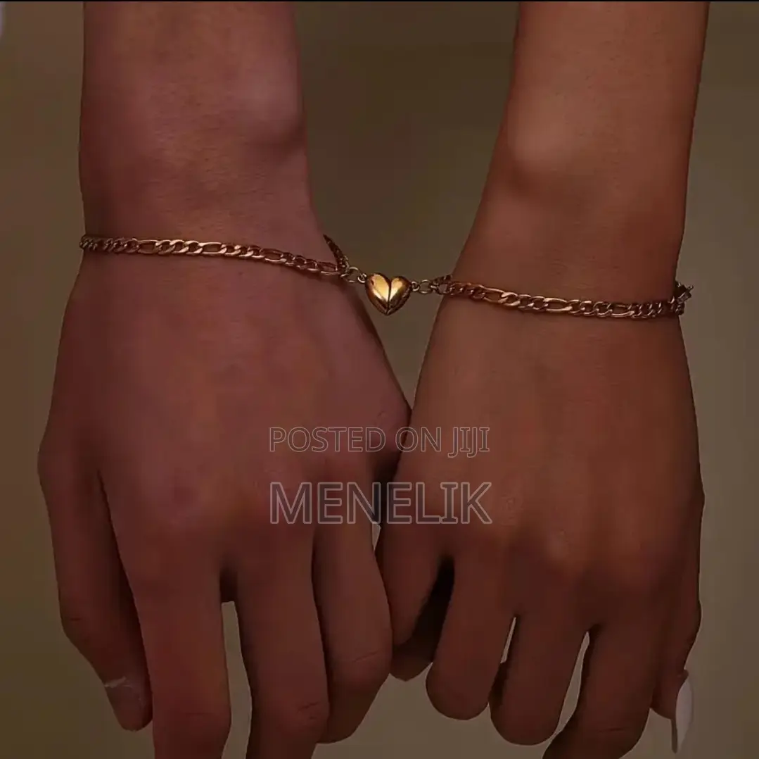 Stainless Steel Magnetic Heart Couple Braclates