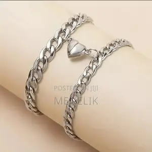 Stainless Steel Magnetic Heart Couple Braclates