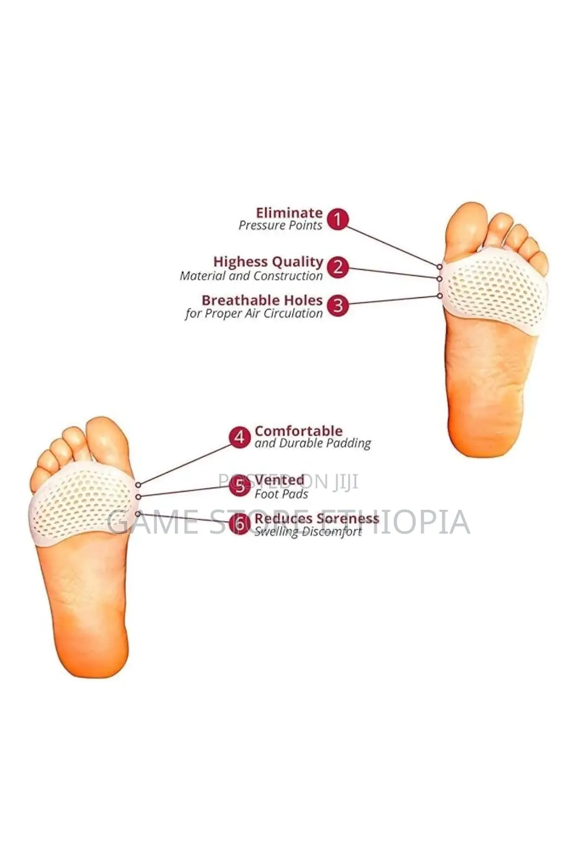 እግራቹን ጫማ ለሚልጣቹ Goodbye to Foot Pain! Silicon Gel Foot Pads