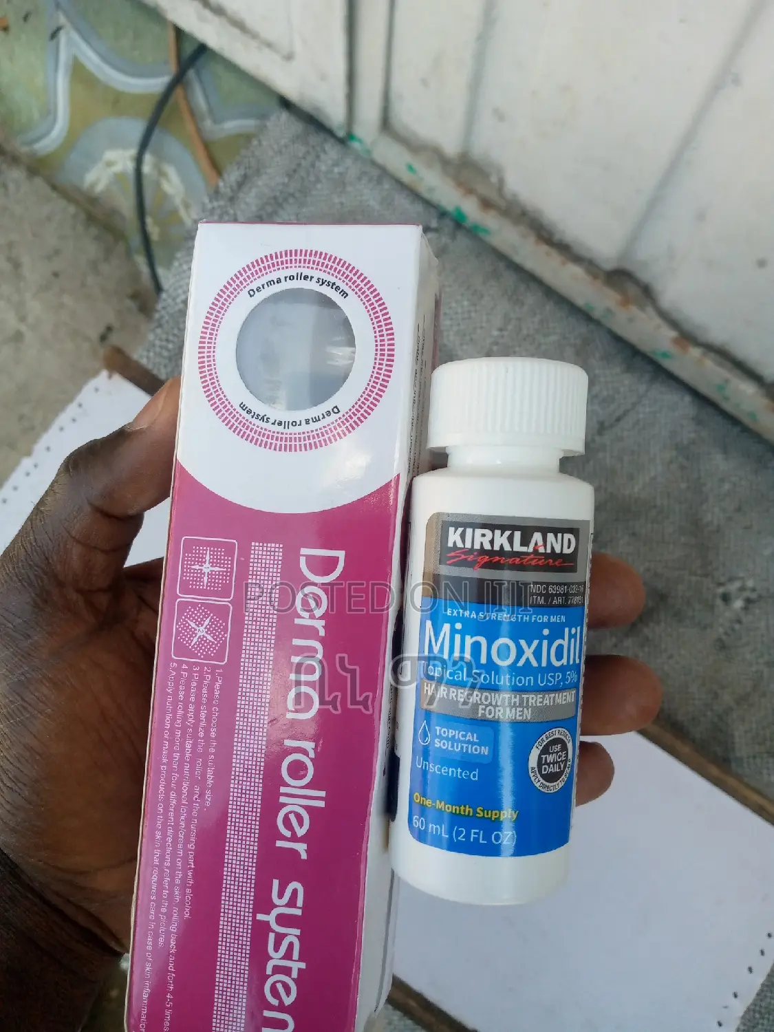 Original 5% Kirkland Minoxidil With Derma Roller