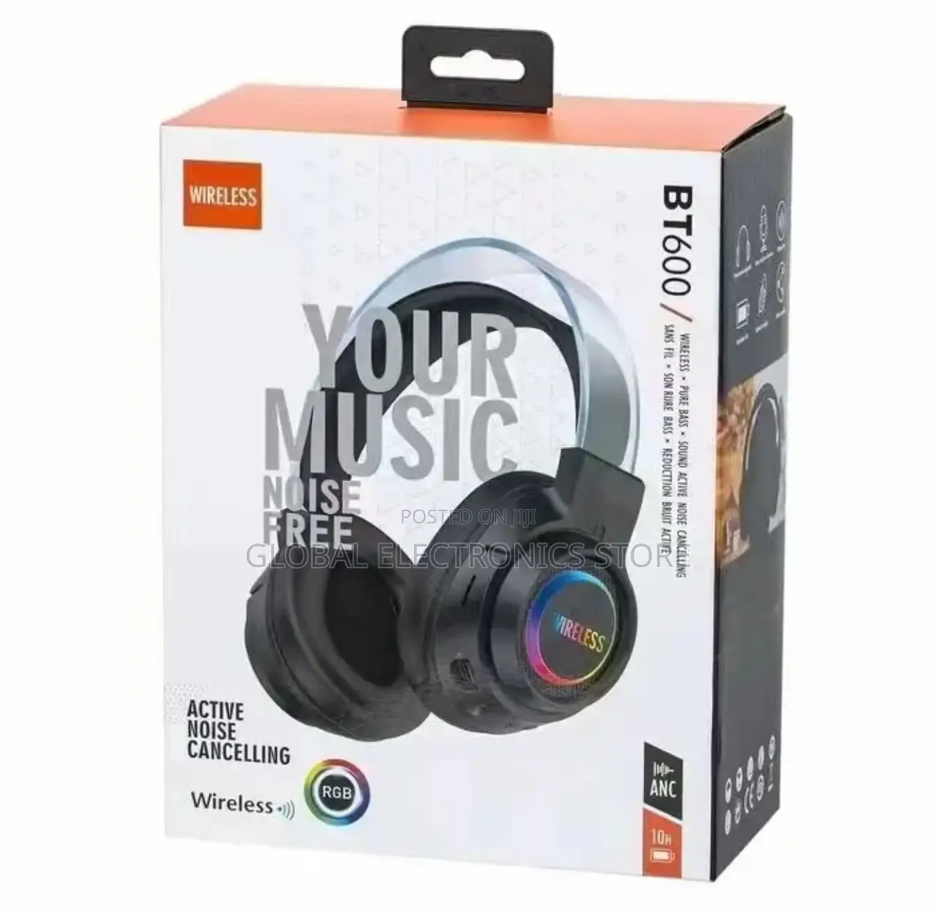 Wireless Noise Cancelling Headphones With RGB LED Lights