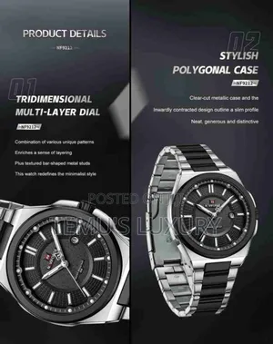 NAVIFORCE Silver and Black Men's Watch Analog Watch