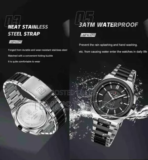 NAVIFORCE Silver and Black Men's Watch Analog Watch