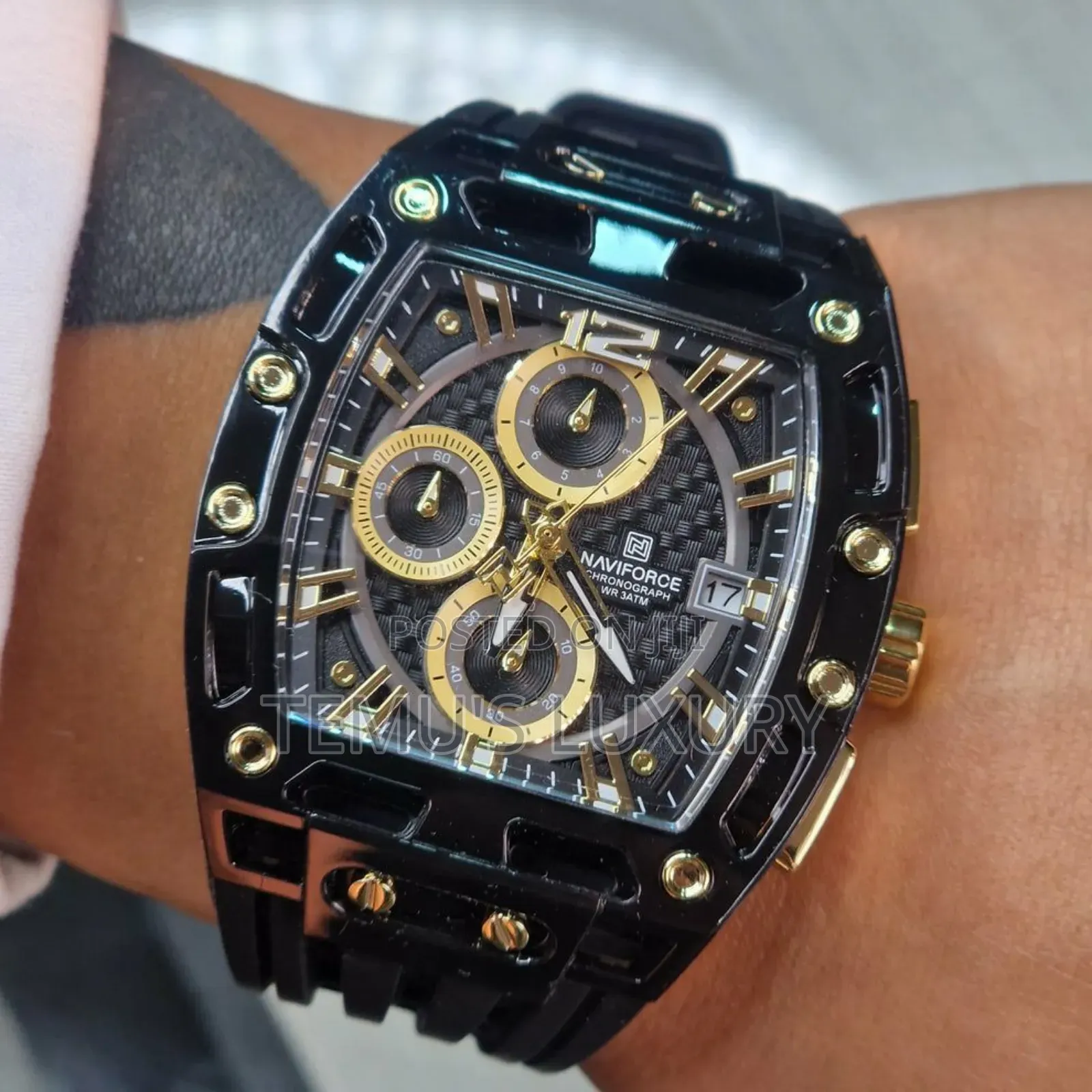 .#Navi Force Unique Square Large Dial Sport Quartz Watch