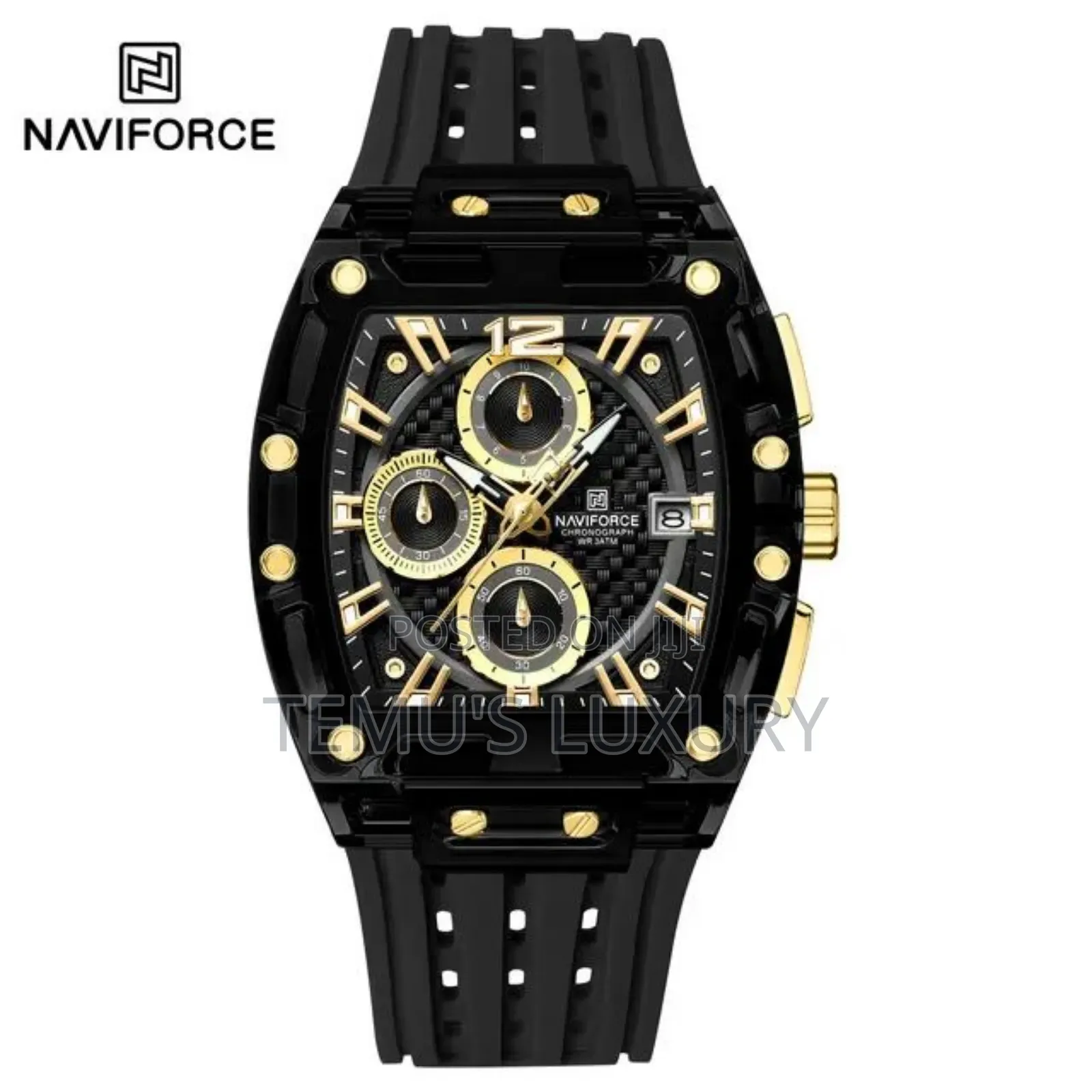 .#Navi Force Unique Square Large Dial Sport Quartz Watch