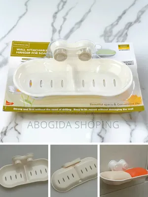 Plastic Wall-Mounted Soap Rack With Dual Hangers
