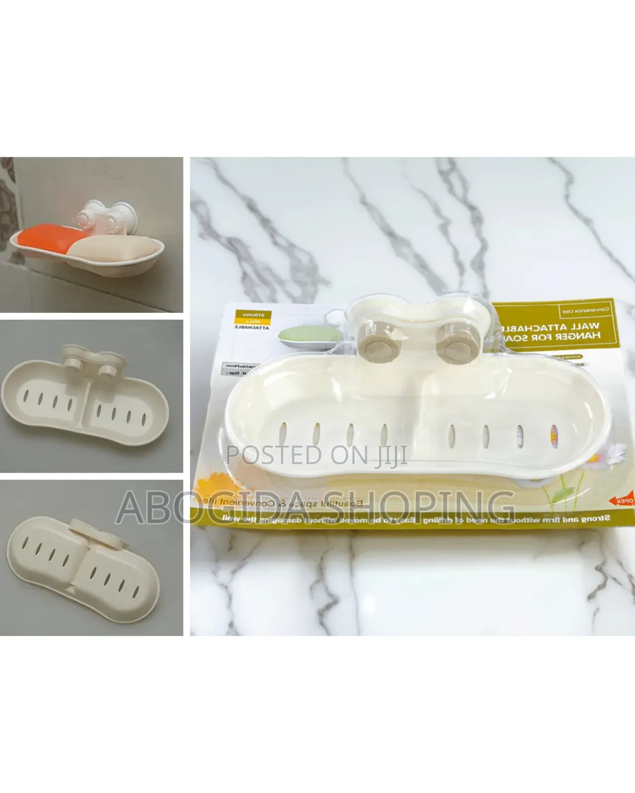 Plastic Double Soap Rack With Wall Attachment Feature