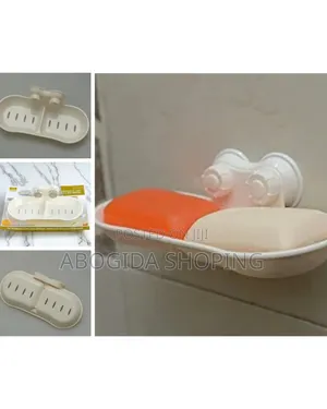 Wall-Attached Double Plastic Soap Rack With Hangers