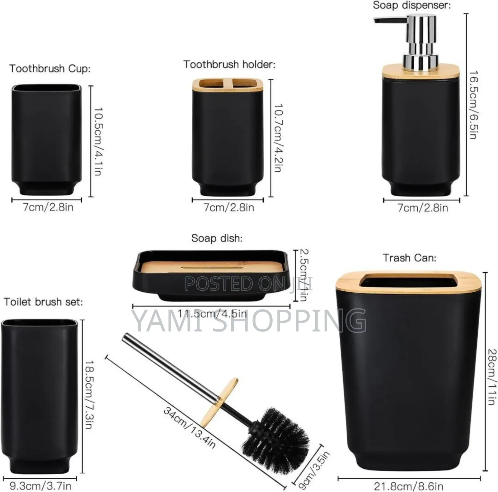 6-Piece Bathroom Set With Modern Design and Utility