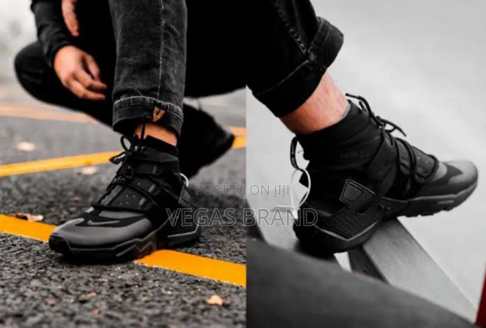 Nike Huarache Grip Desert Triple Black Master Quality Shoes