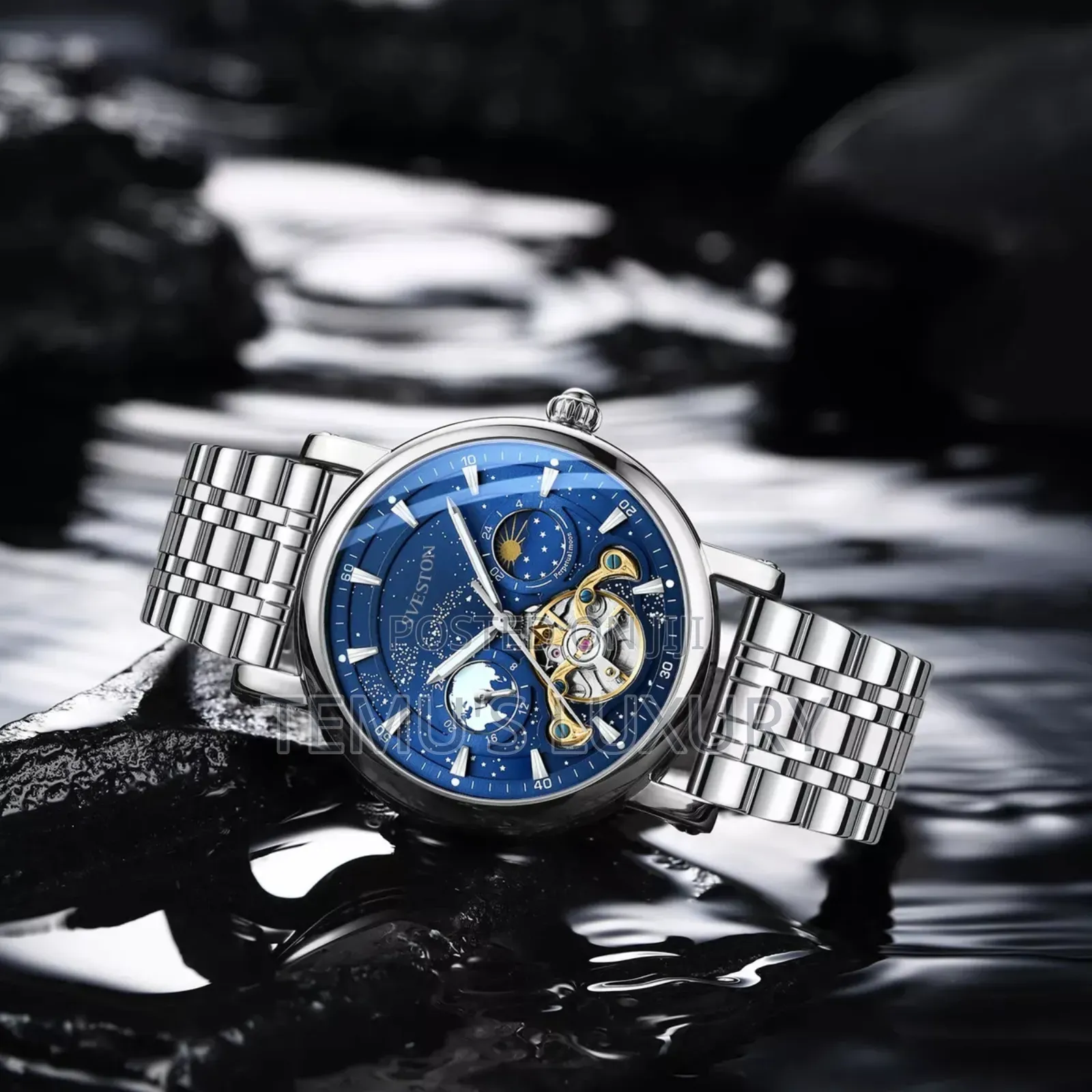 Sveston Galaxy Stars Waterproof Hollow Tourbillon Automatic