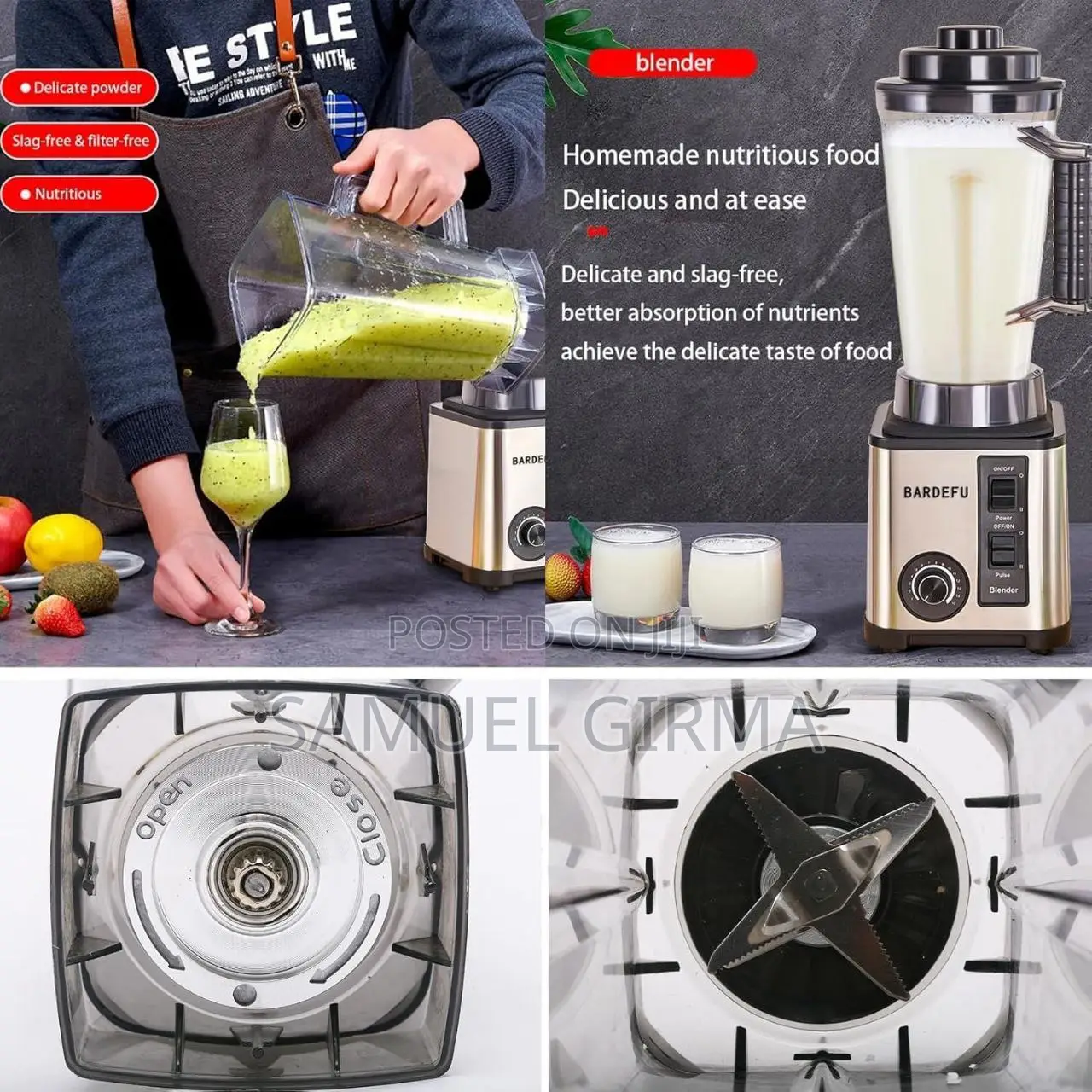  BARDFFU 2 in 1 Stainless Steel Juicer