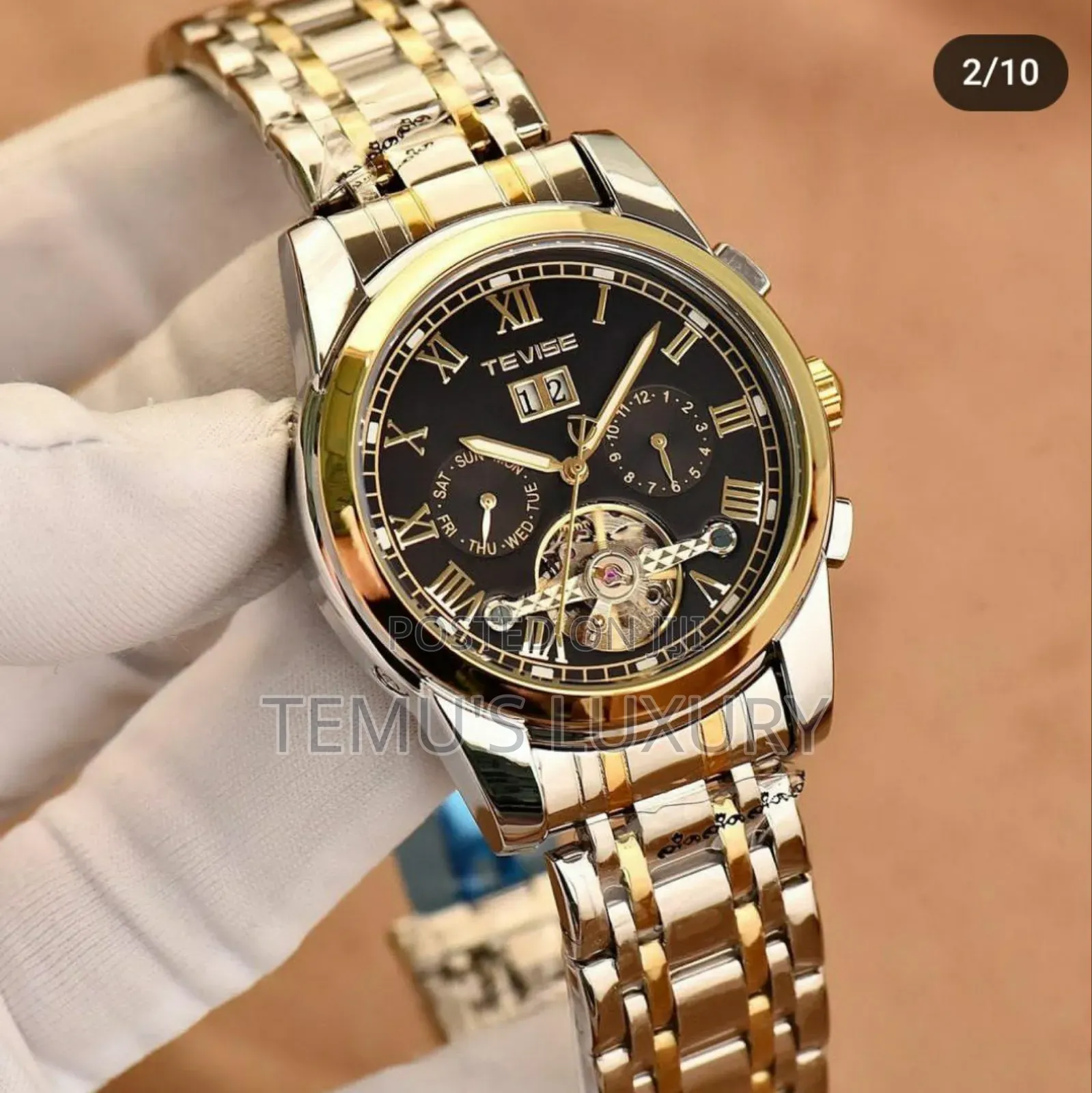 # Tevise Luxury Men's Watch, Retro Carved ,Waterproof