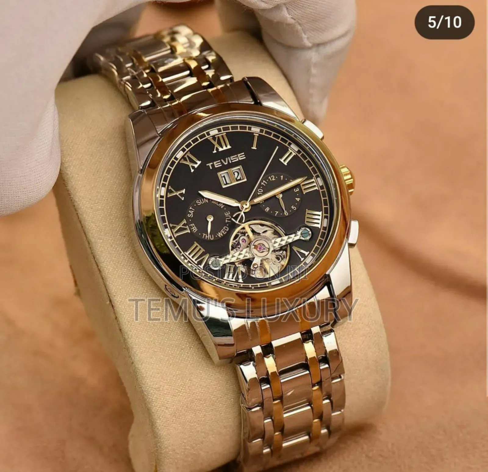 # Tevise Luxury Men's Watch, Retro Carved ,Waterproof