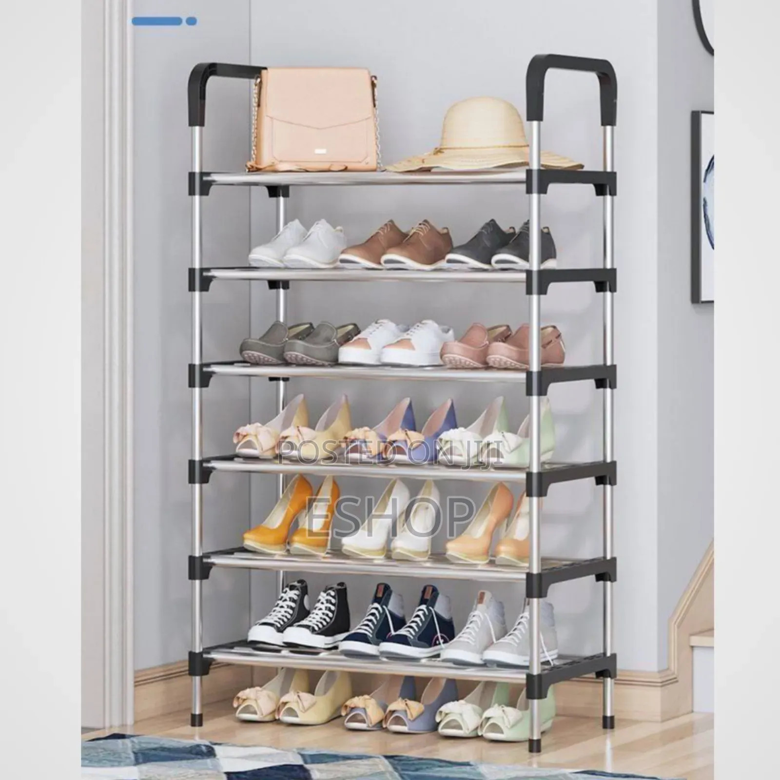 **"Trendy Metal Shoe Organizer – Easy to Assemble"**