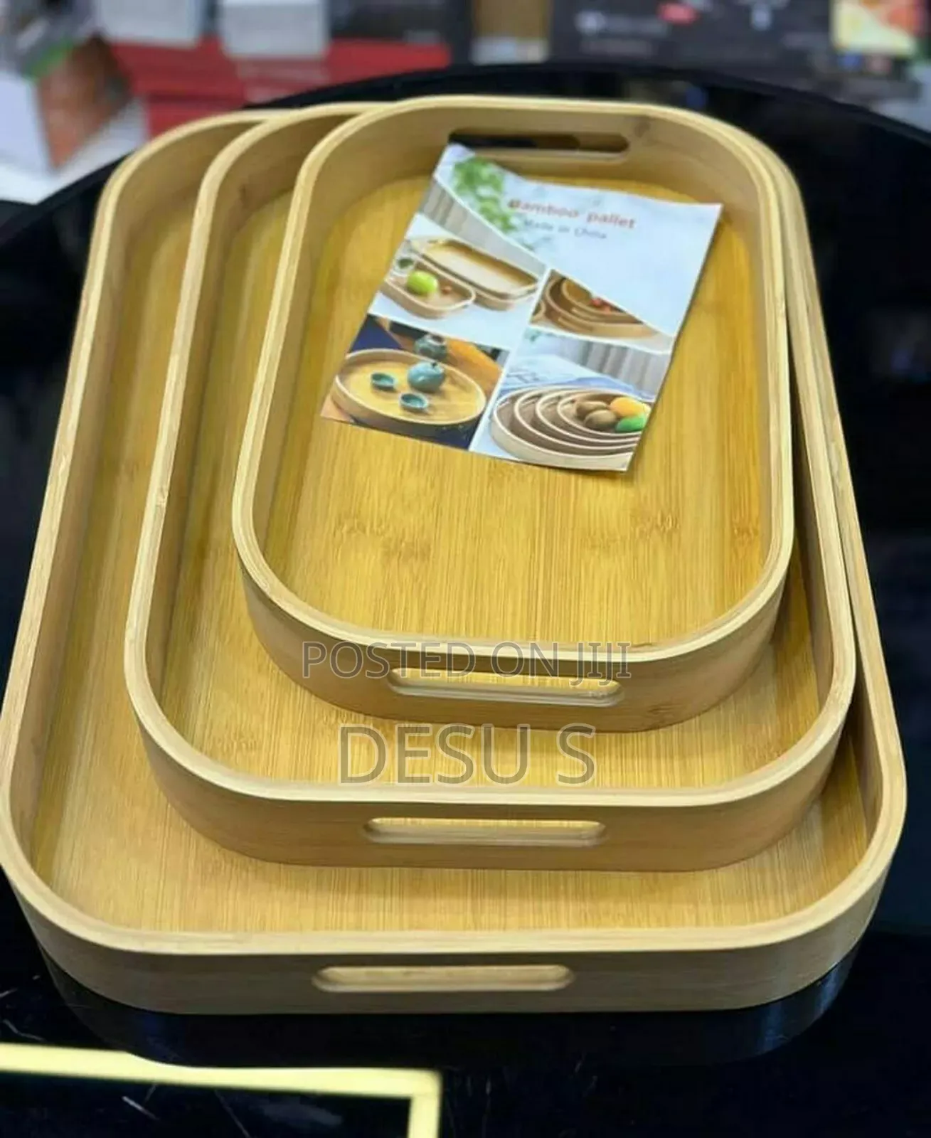 3 PCS Bamboo Pallet Food Trey