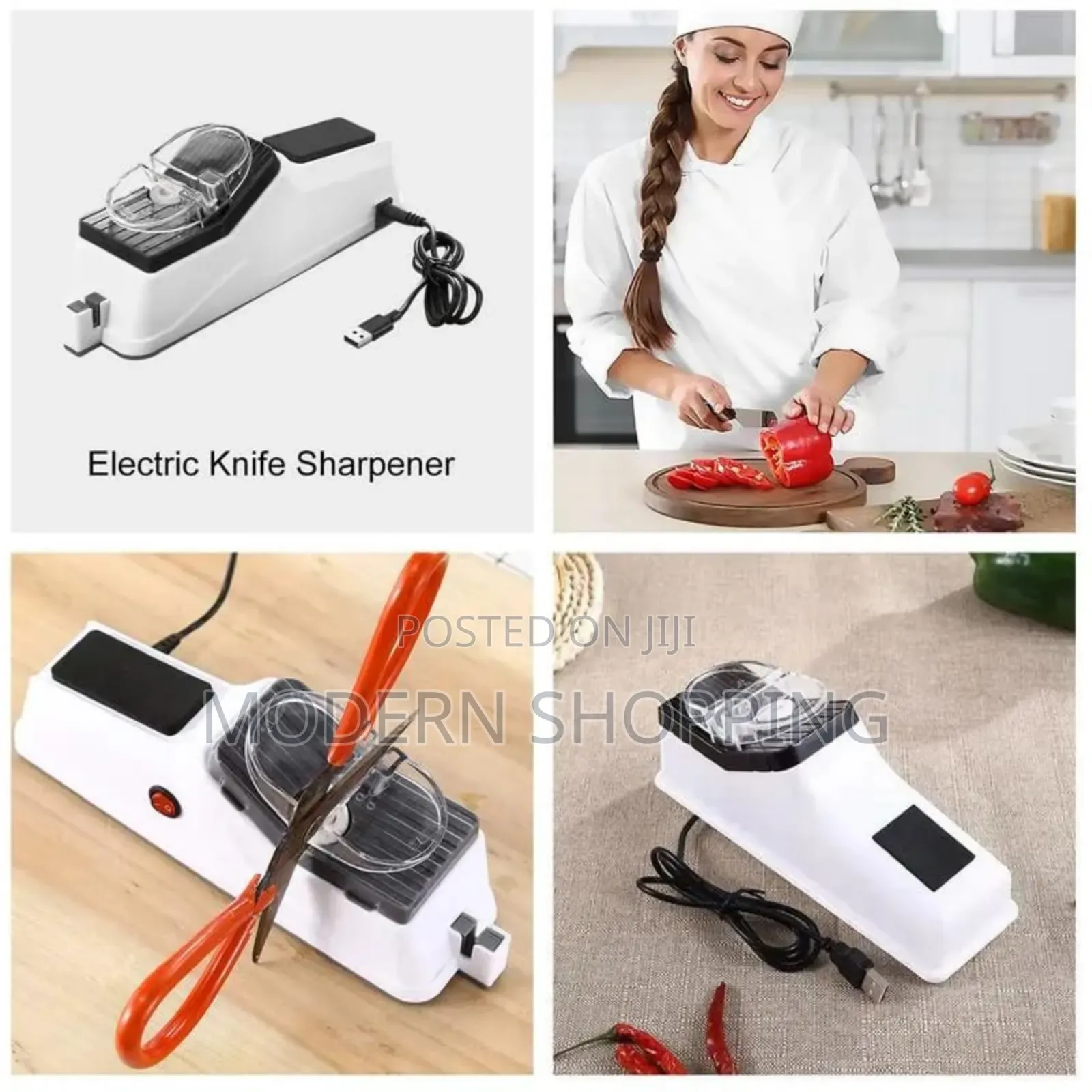 Electric Knife Sharpener With Ceramic Honing Wheels