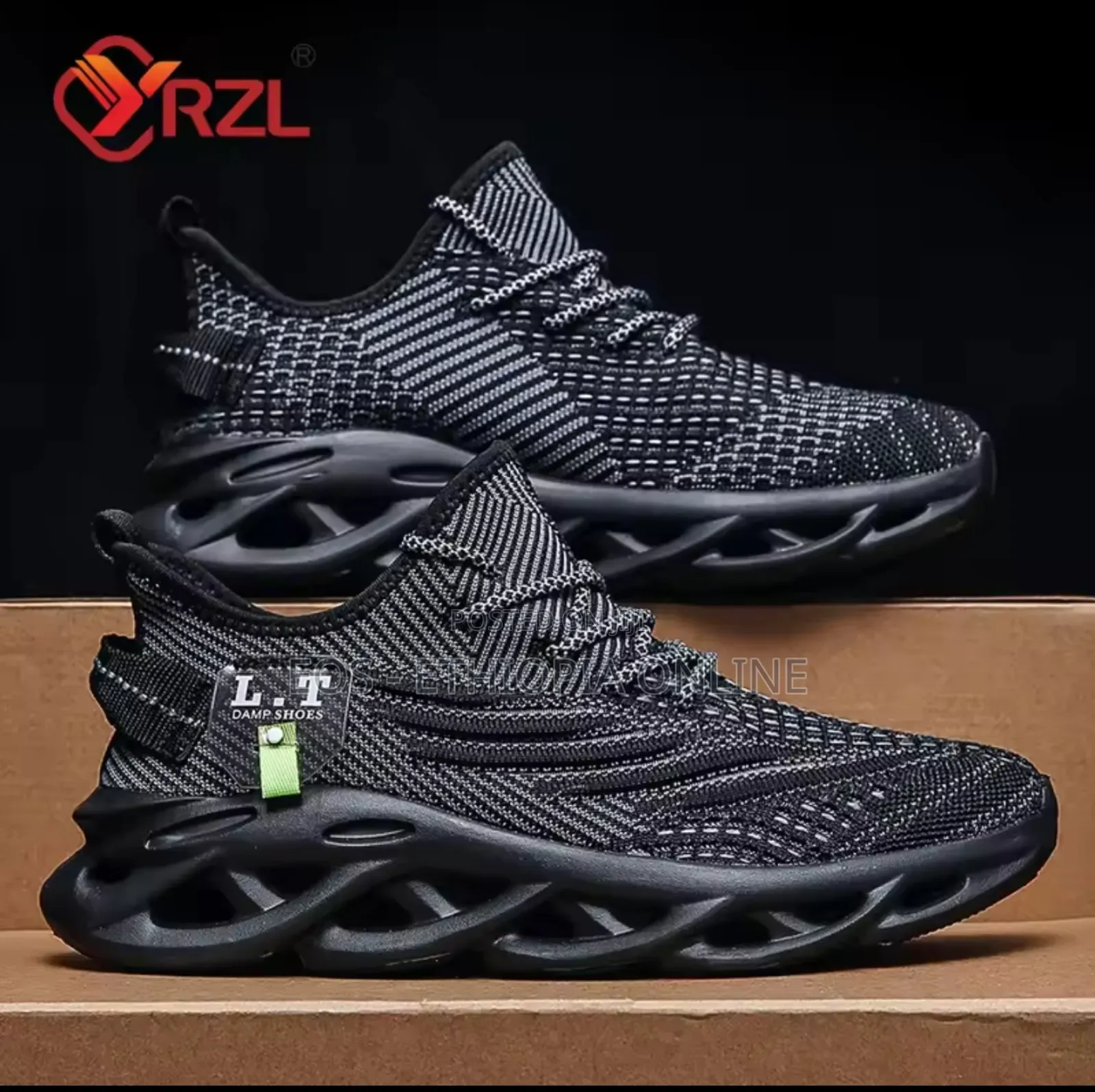 Yrzl Black Jogging Shoes for Men [Preorder]