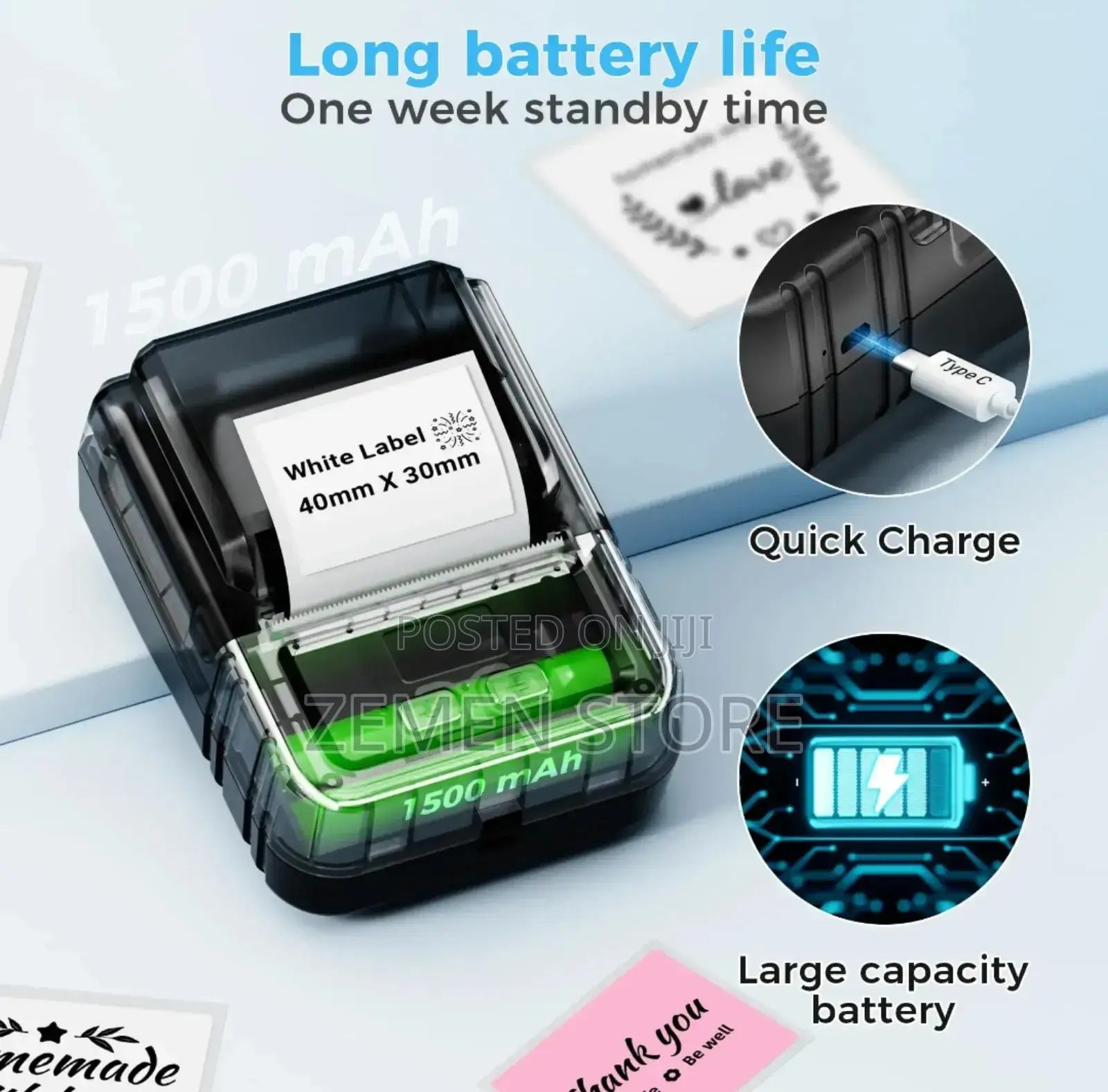 M120 Handheld Label አነስተኛ ፕሪንተር