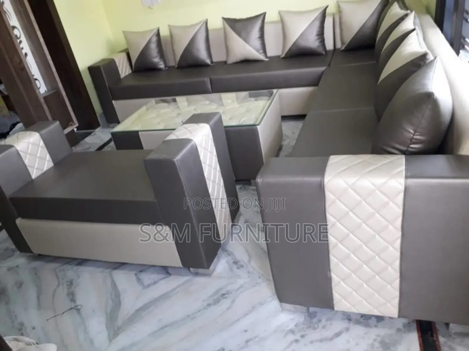 Luminous Full Leather L Shape Sofa.