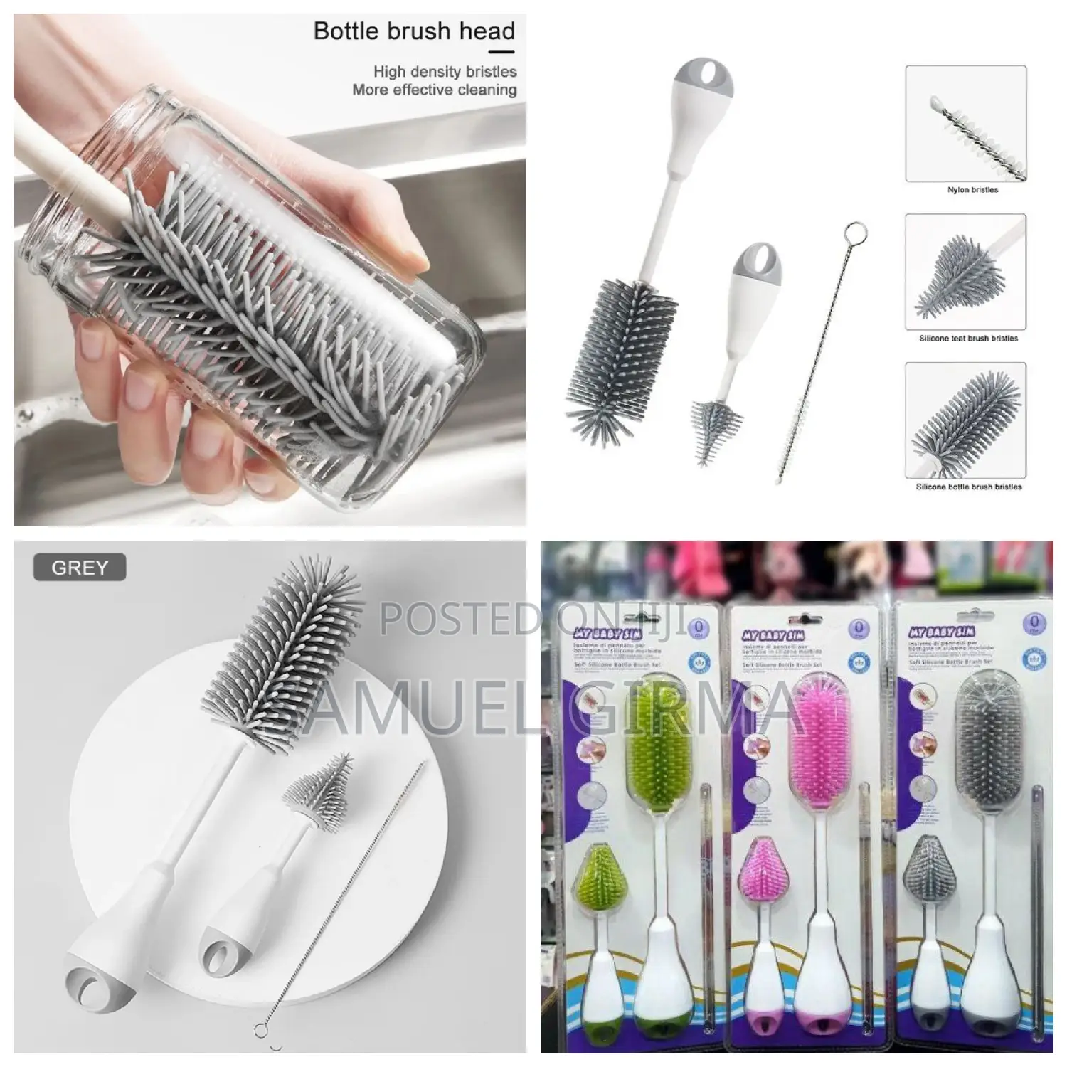 3in1 Silicone Bottle Cleaning Brush
 ሲልክን ጡጦ ብሩሽ