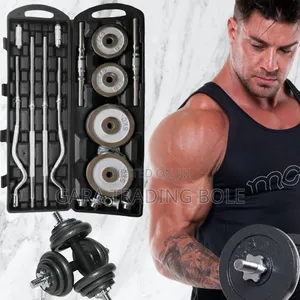 Dumbbell and Barbell 55kg በቤቶ ስፖርት ይስሩ ጤናዎን ይጠብቁ