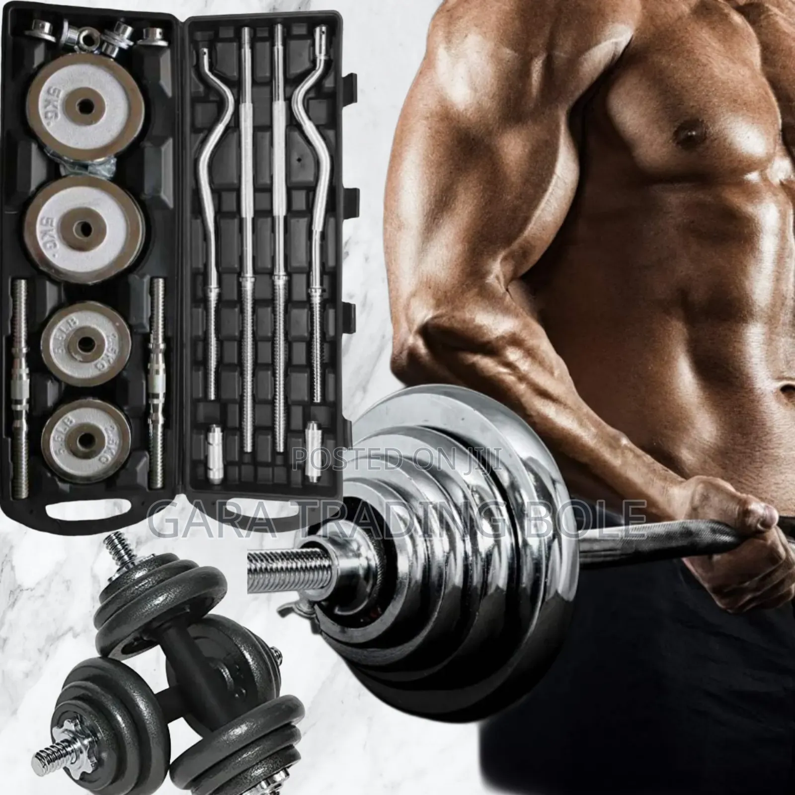 Dumbbell and Barbell 55kg በቤቶ ስፖርት ይስሩ ጤናዎን ይጠብቁ