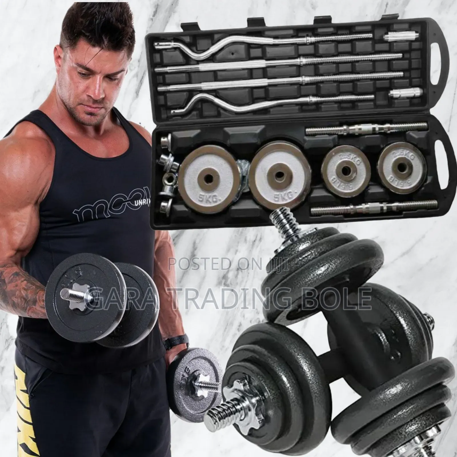 Dumbbell and Barbell 55kg በቤቶ ስፖርት ይስሩ ጤናዎን ይጠብቁ