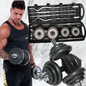 Dumbbell and Barbell 55kg በቤቶ ስፖርት ይስሩ ጤናዎን ይጠብቁ