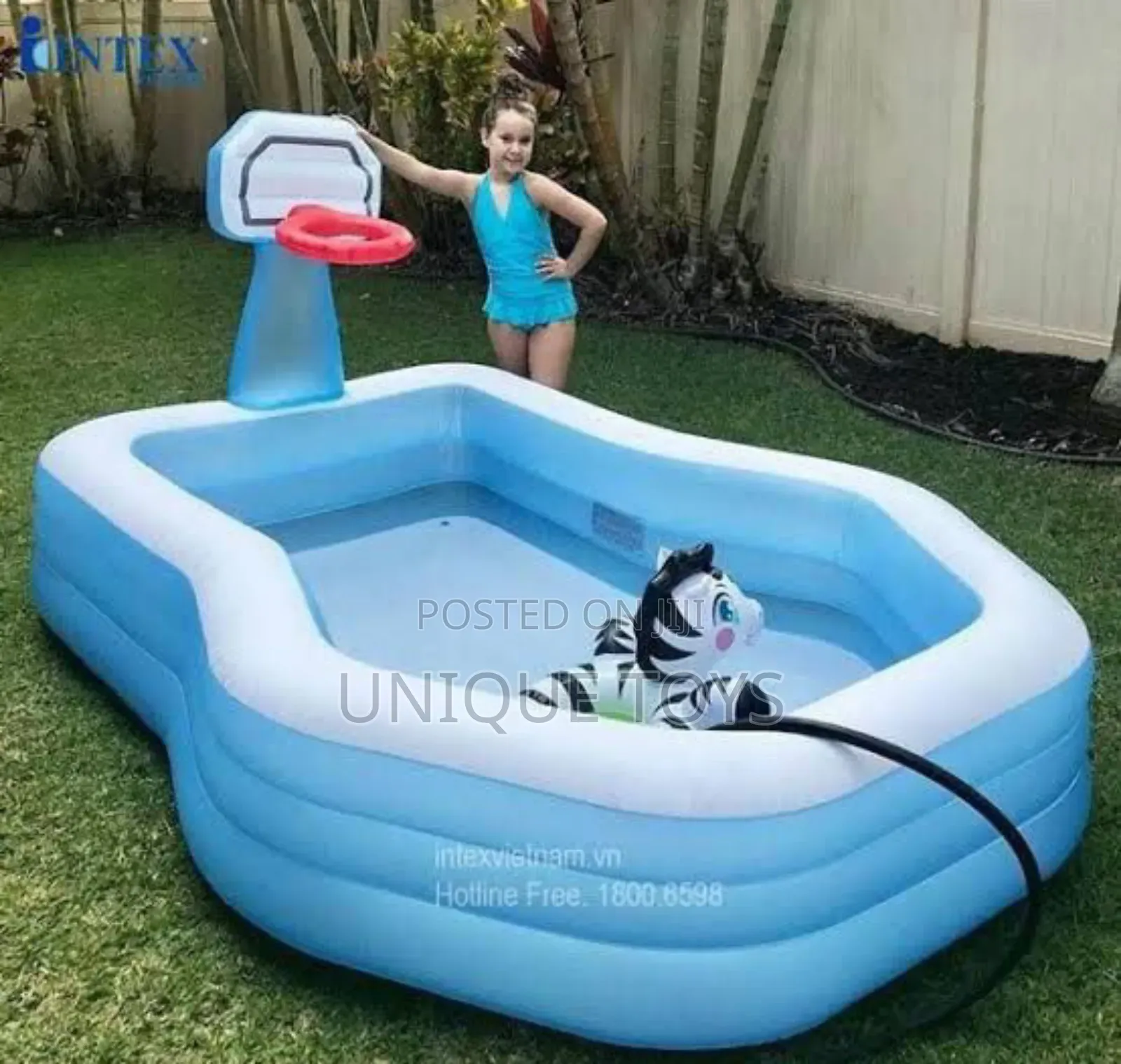 Intex Shootin' Hoops Family Swimming Pool, Inflatable 