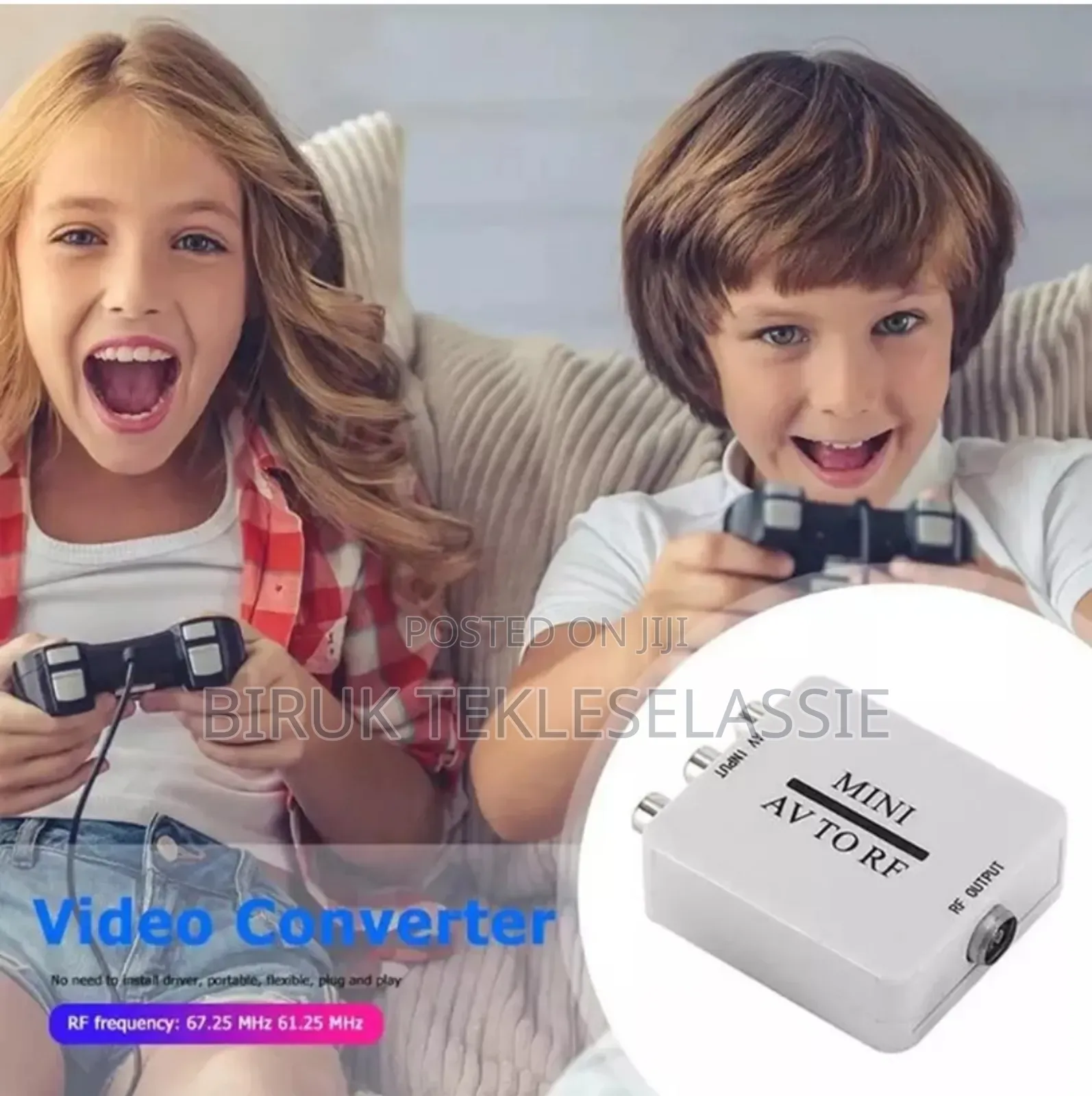 Mini AV (RCA) to RF (Coaxial) Converter