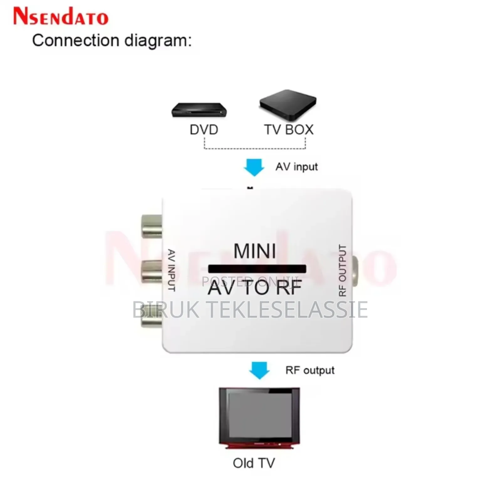 Mini AV (RCA) to RF (Coaxial) Converter
