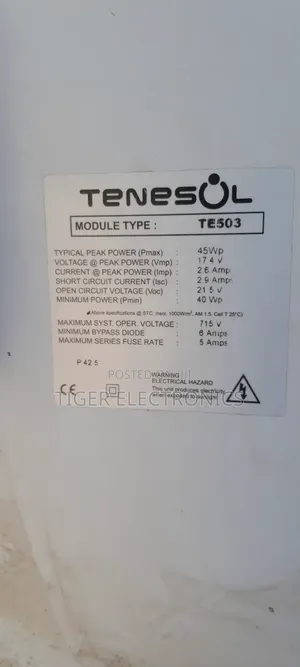 45 Watt Tenesol Solar Panel