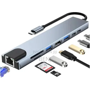 Photo - Type-C to HDTV 8 in 1 Converter | Usb Hub Adapter |