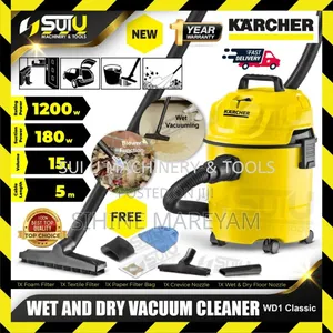 Photo - KARCHER Brand WD1 Classic 15L Wet Dry Vacuum Cleaner 1200W