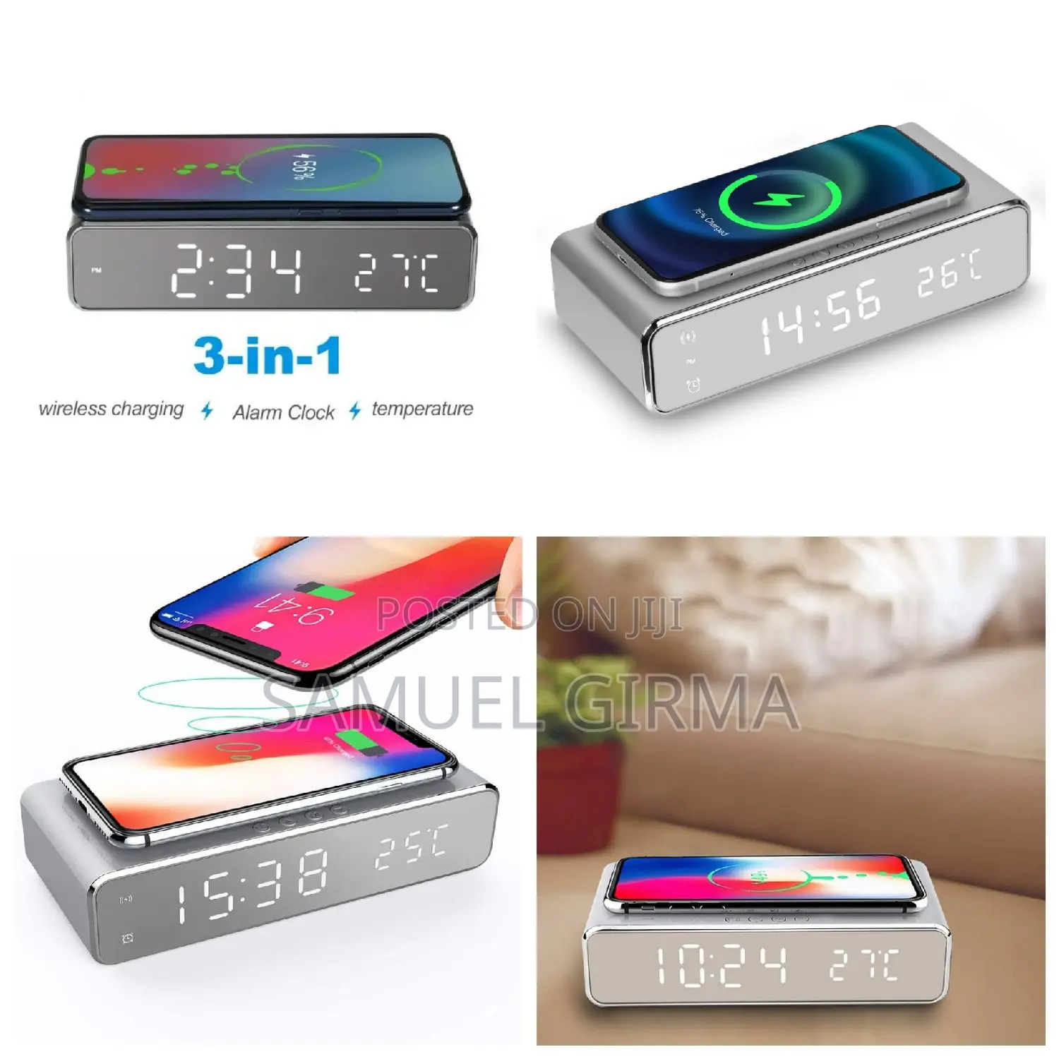 Wireless Charging Clock Alarm